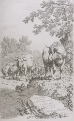 Página de rosto para gado em grupos para o embelezamento da paisagem ..., 1808